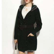 16STC8060 women winter warm cable fashion wool cashmere coat